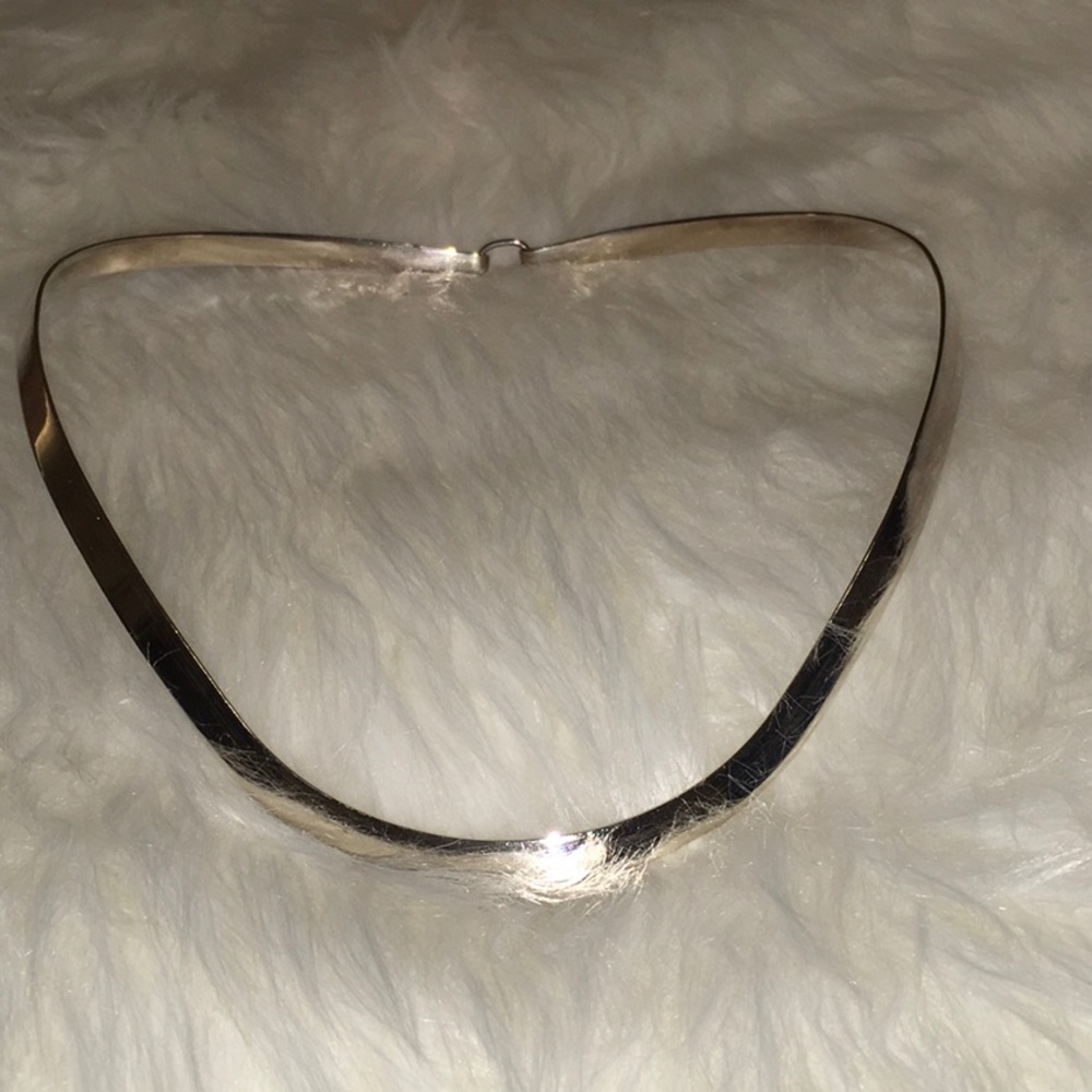 Solid Sterling Silver Choker Neckwire - image 1